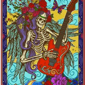 HUGE 3D Hippy Guitar Tapestry - 60" x 90"